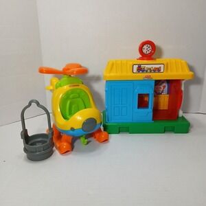 Fisher-Price Little People Spin n Fly Helicopter music & sounds & Train Station